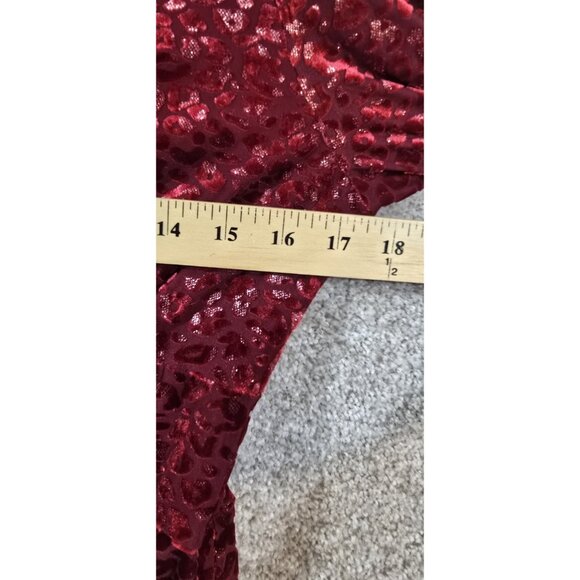 Betsey Johnson Foiled Animal Print Velvet Dress Sexy V-Neck Lined 3/4 Sleeve M - Picture 8 of 14